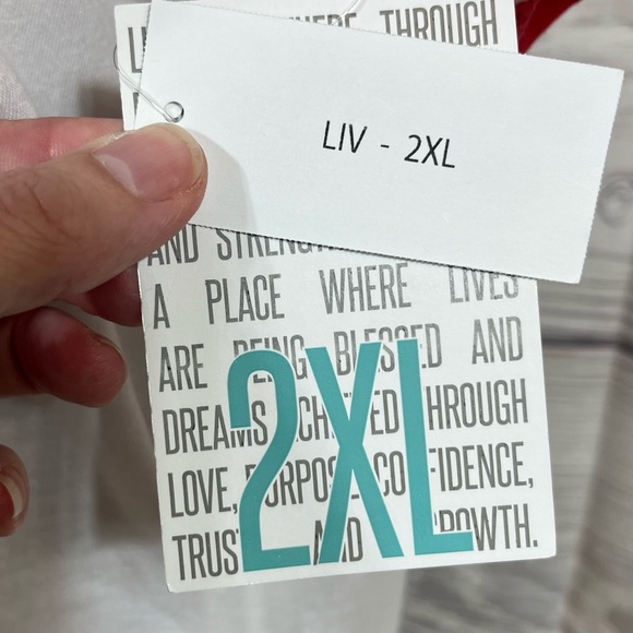 LuLaRoe 2XL Christmas Liv top with TC Christmas leggings - Picture 6 of 14